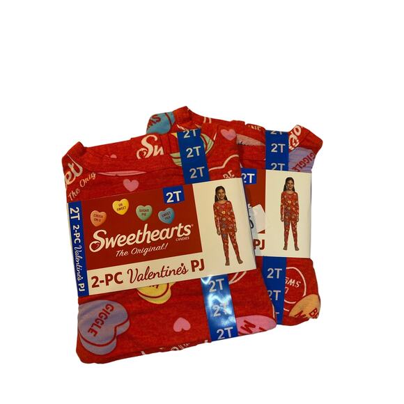 Kids Sweethearts Candy 2-Piece Pajama Set - Valentines Sleepwear - Picture 6 of 9